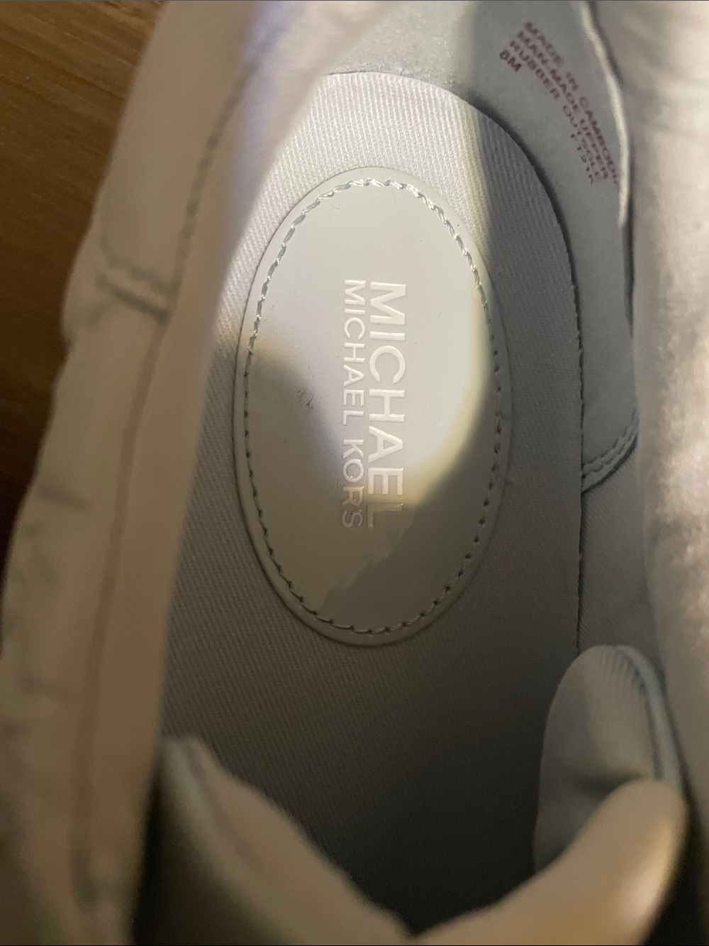 Michael Kors Pale Blue MK Embossed Platform Sneakers - Picture 3 of 9